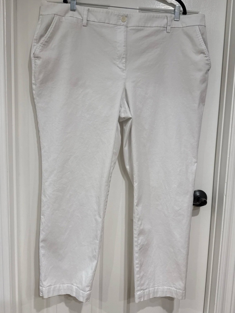 Talbots Women's Size 22W Perfect Chino Pant White Classic Preppy Nautical